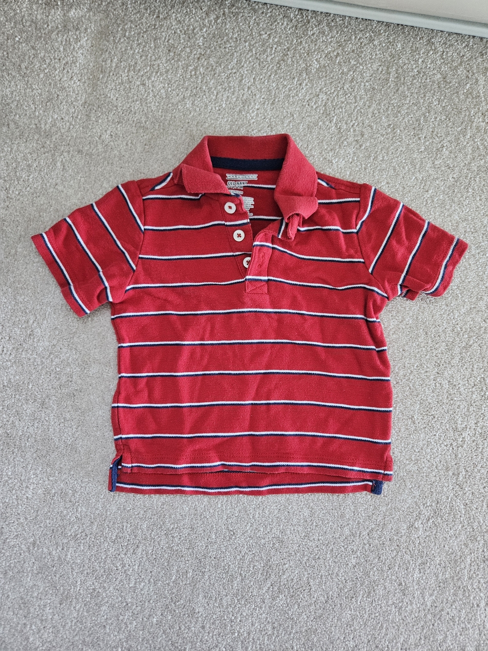 Old Navy Red Striped Polo Shirt for Kids